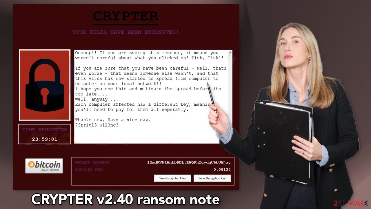 CRYPTER v2.40 ransom note