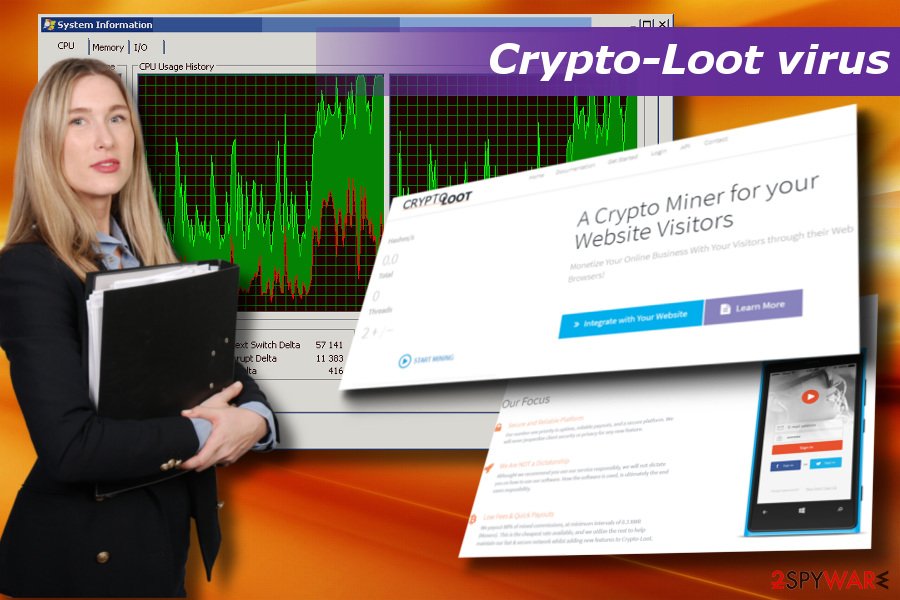 Crypto-Loot virus can result in severe system's crashes, slowdowns, and unresponsiveness