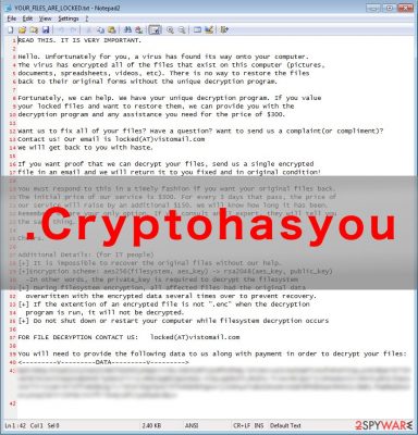 .Cryptohasyou virus example