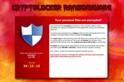 CryptoLocker ransomware virus