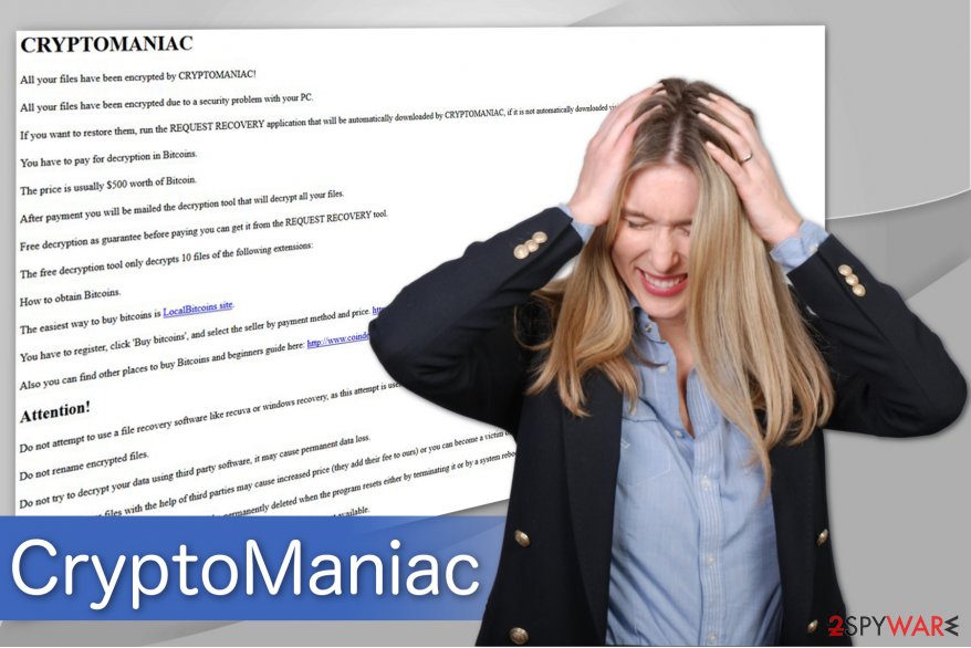 The image of CryptoManiac ransomware