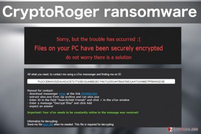 An image of CryptoRoger ransomware virus