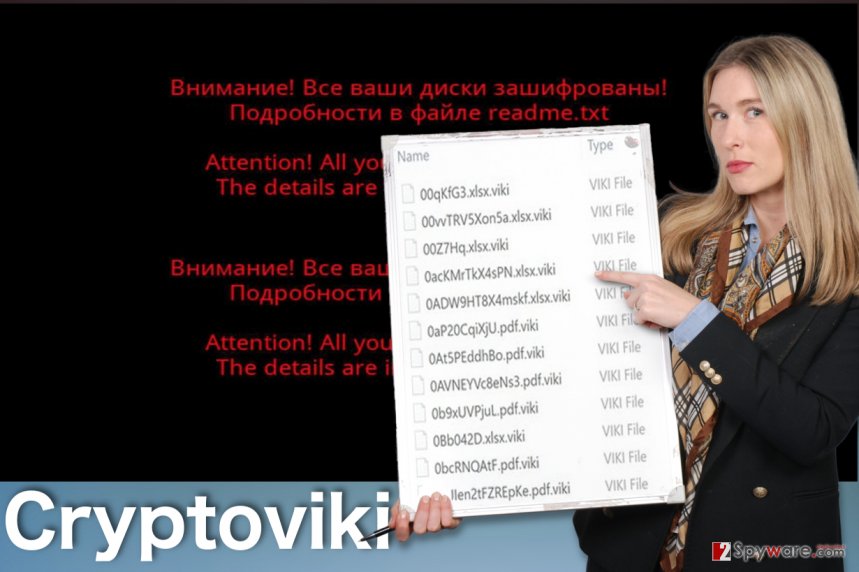 Picture displaying CryptoViki virus Picture displaying CryptoViki virus