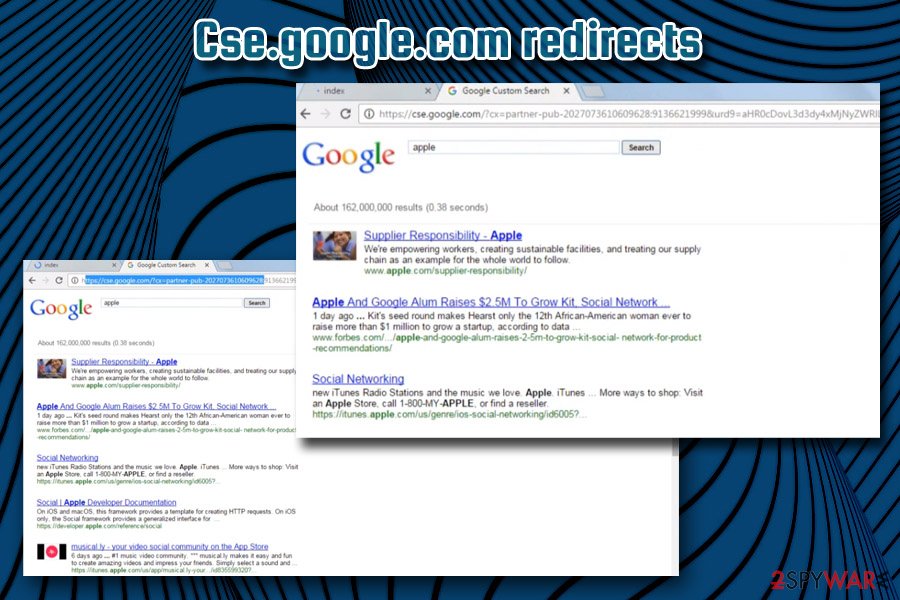 Cse.google.com redirects