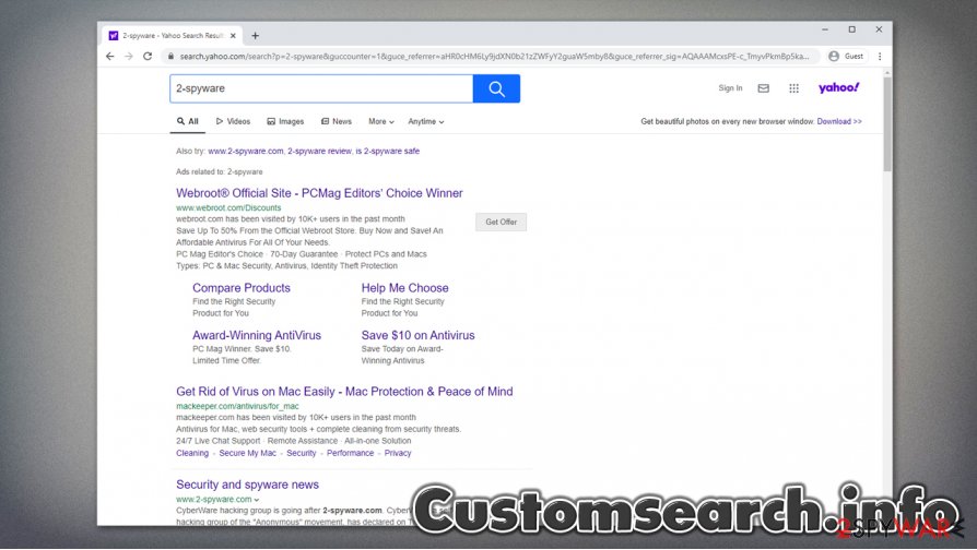 Customsearch.info sponsored results