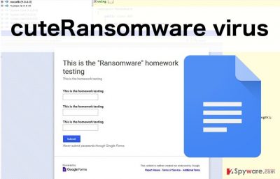 An illustration of cuteRansomware virus