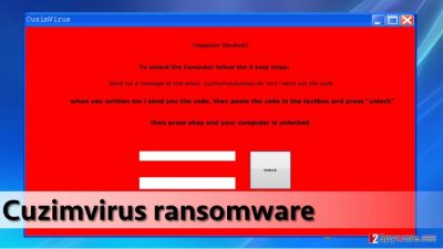 Cuzimvirus malware displays such lock screen