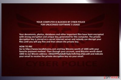 Cyber Police ransomware wallpaper