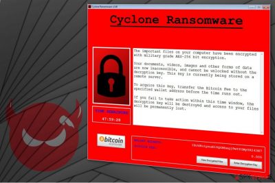 Cyclone ransomware illustration