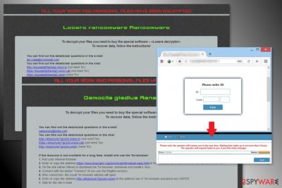 The ransom note by Damoclis ransomware virus