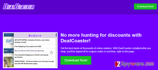 DealCoaster adware snapshot DealCoaster adware snapshot