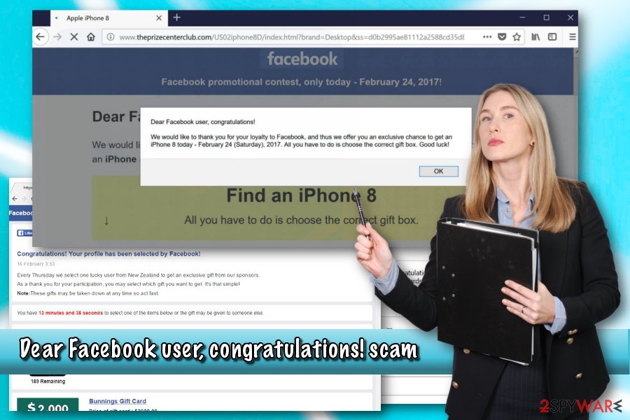 Dear Facebook user, congratulations! scam