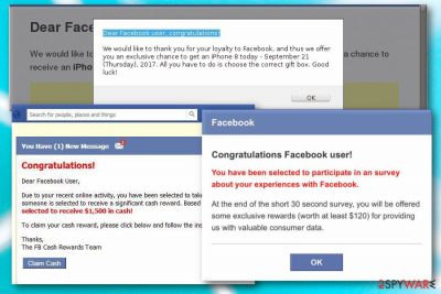 Dear Facebook user, congratulations! virus