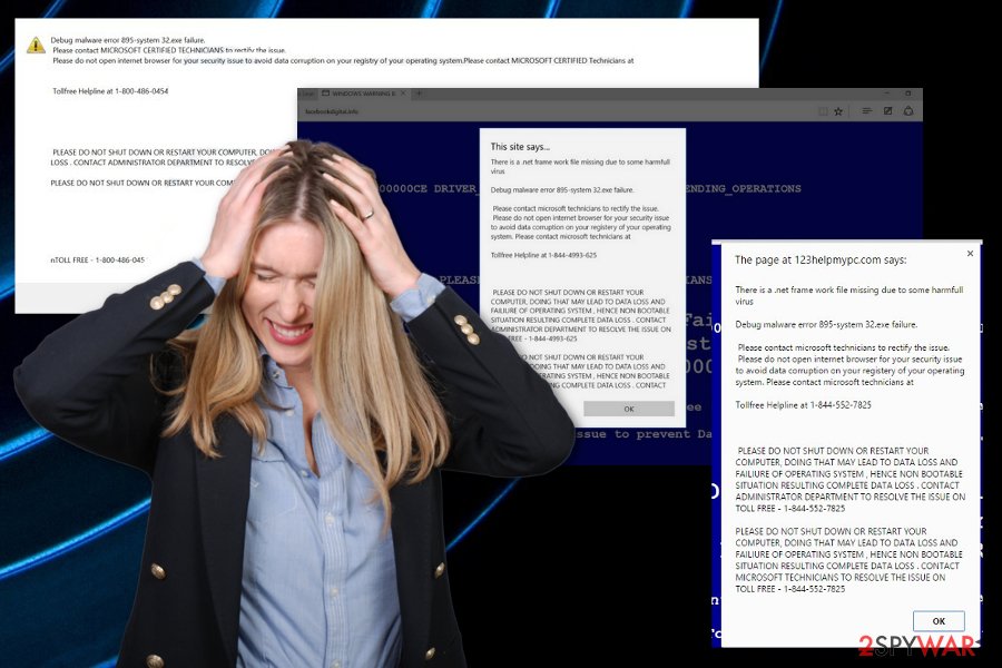 “Debug malware error 895-system 32.exe failure” fake error