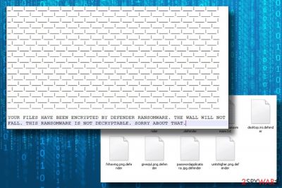 A picture of Defender ransomware lock screen