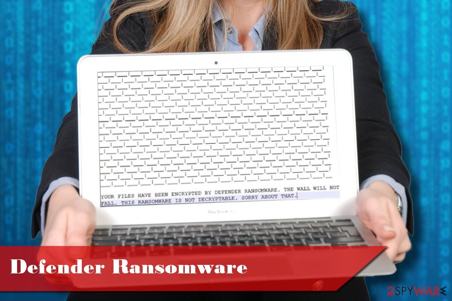 Showing Defender ransomware virus