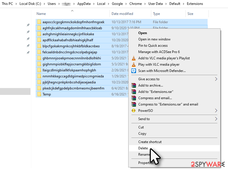Delete leftover files from Windows