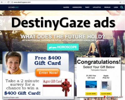 DestinyGaze virus serves intrusive ads