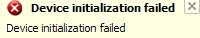 Device initialization failed Device initialization failed