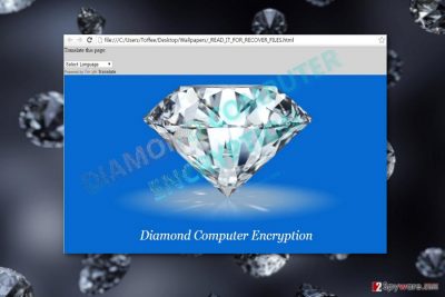 The image illustrating Diamond Computer Encryption