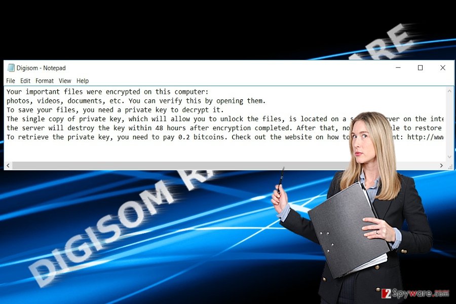 The screenshot of Digisom virus The screenshot of Digisom virus