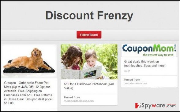 Discount Frenzy adware snapshot Discount Frenzy adware snapshot
