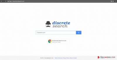 The screenshot of discretesearch.com 