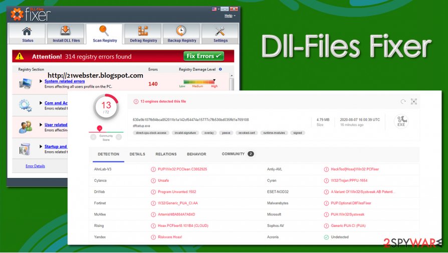 Dll-Files Fixer detection