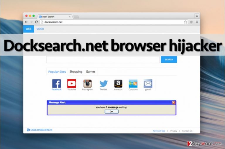 Docksearch.net hijacker in Chrome