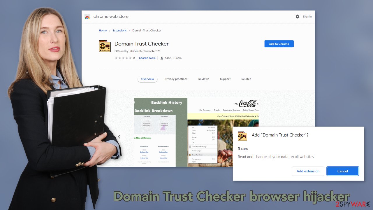 Domain Trust Checker browser hijacker