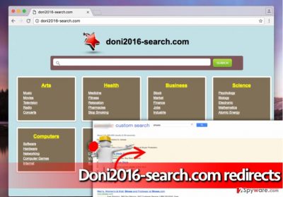 Screenshot of Doni2016-search.com virus search engine