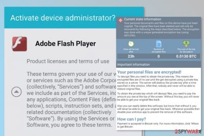 The picture of DoubleLocker ransomware virus