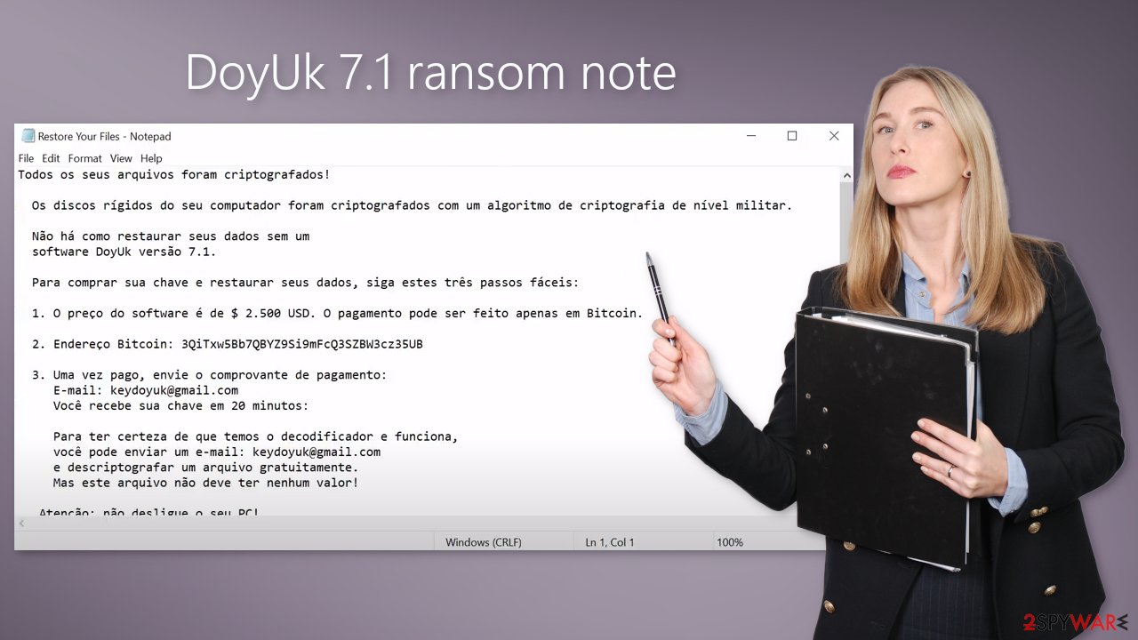 DoyUk 7.1 ransom note