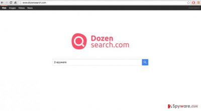 A screenshot of the Dozendearch.com browser hijacker