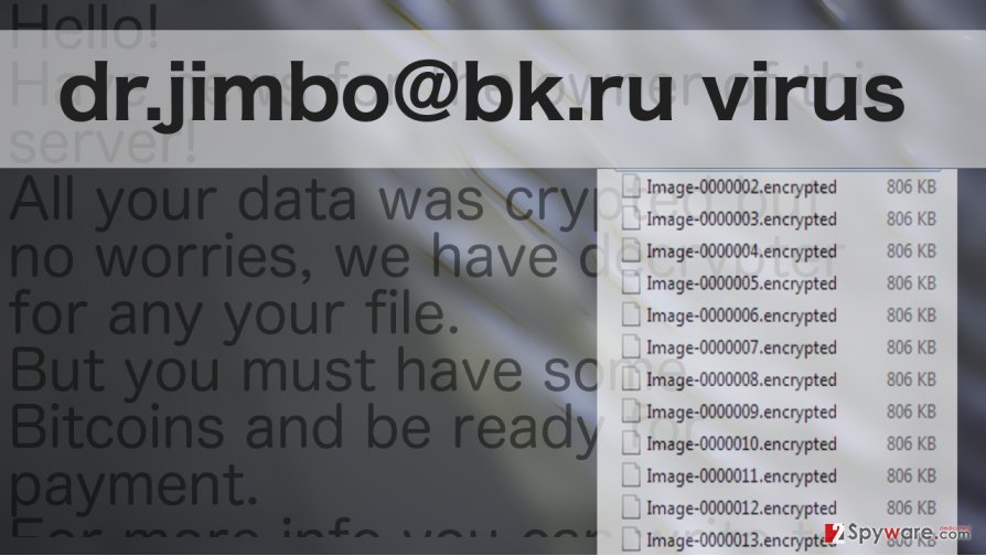 An illustration of dr.jimbo@bk.ru ransomware virus An illustration of dr.jimbo@bk.ru ransomware virus