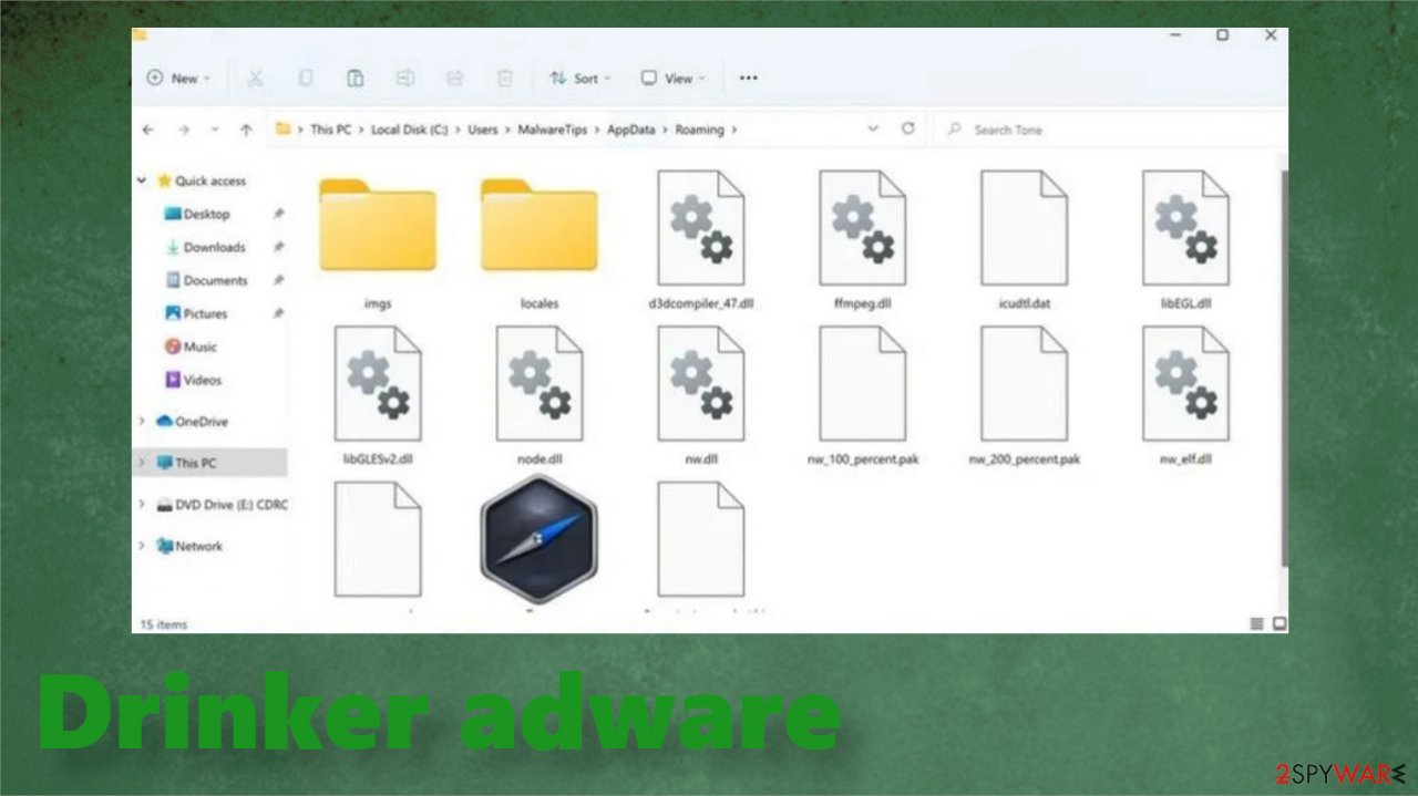 Remove Drinker adware (spam)