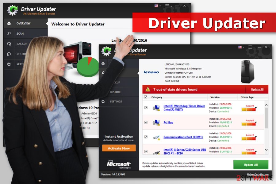 Driver Updater scan examples