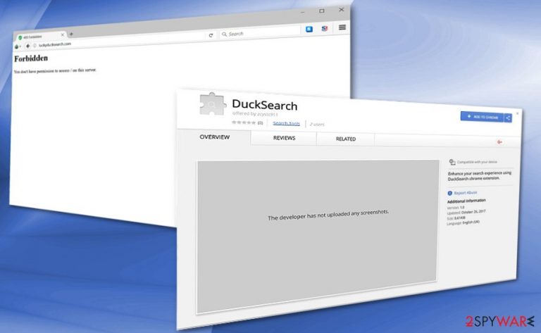 The screenshot of DuckSearch browser plug-in