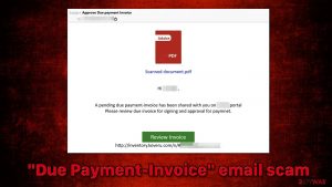 “Due Payment-Invoice” email scam