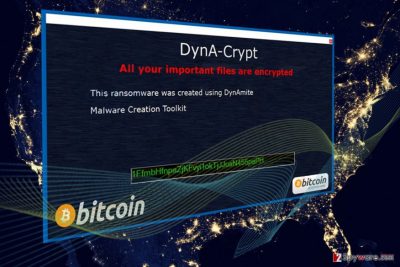 Screenshot of the DynA-Crypt ransomware ransom note