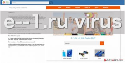 E--1.ru browser hijacker website screenshot