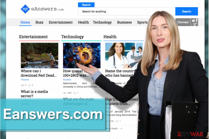 Image of the Eanswers.com browser hijacker virus