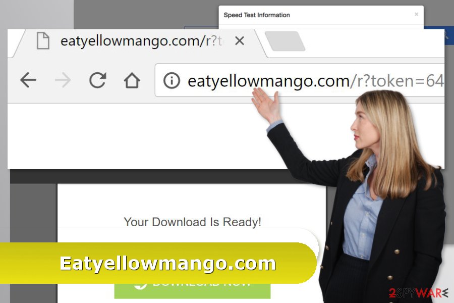 Illustration of Eatyellowmango.com virus attack