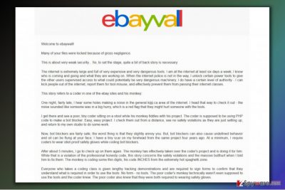 Ransom note from eBayWall ransomware