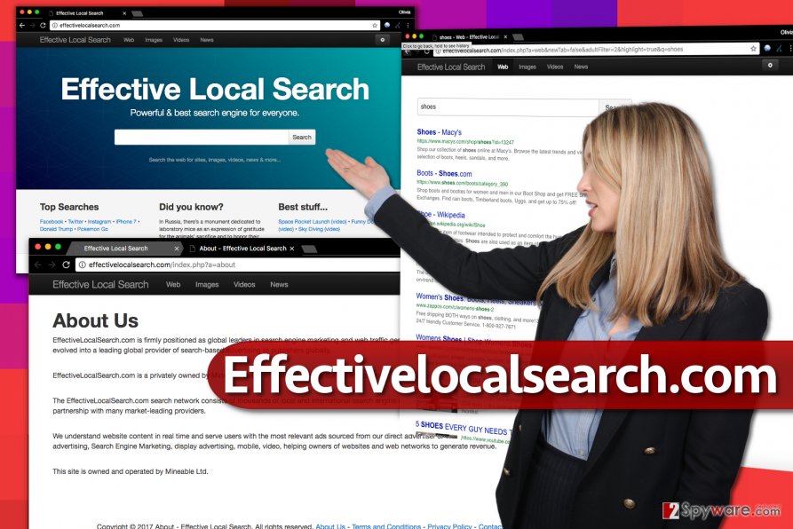 Image of Effectivelocalsearch.com browser hijacker