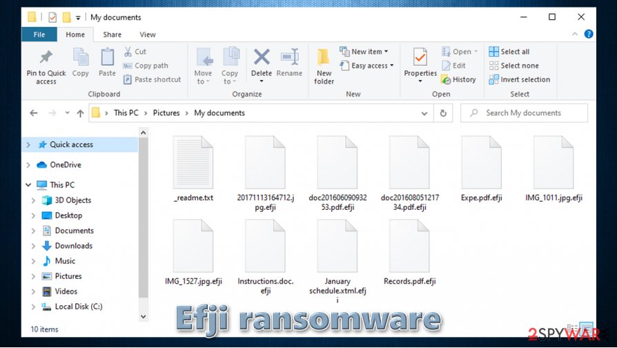 Efji ransomware encrypted files