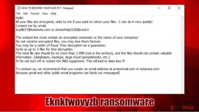 Eknkfwovyzb ransomware