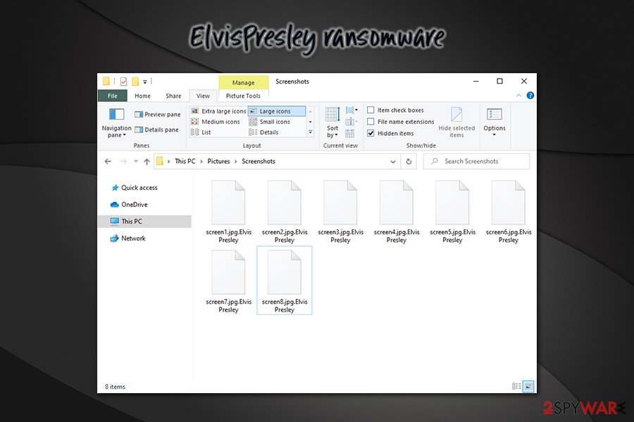 ElvisPresley ransomware encrypted files