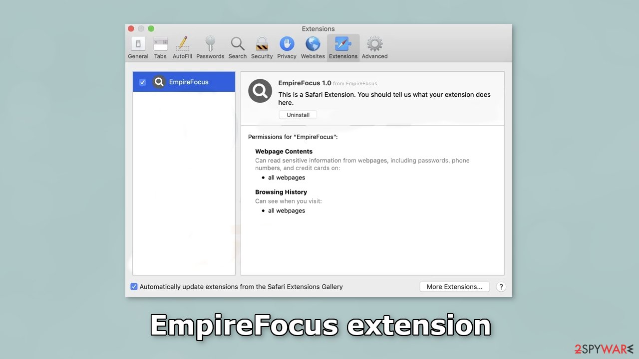 EmpireFocus extension
