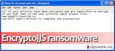 Ransom note left by EncryptoJJS virus